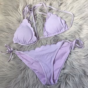 Lavender scallop bikini size small